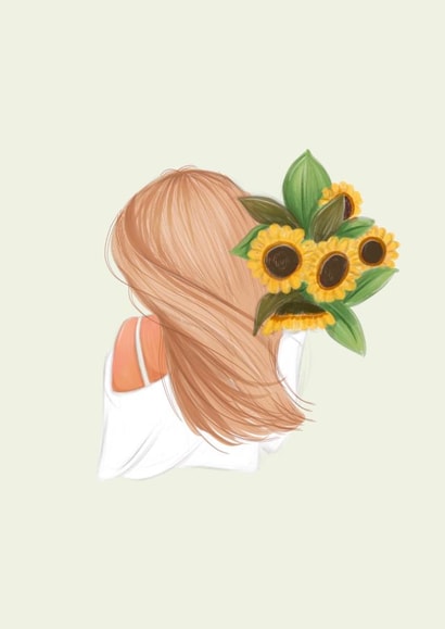 Sunflower Girl Just to say card created by Beach Life Studio