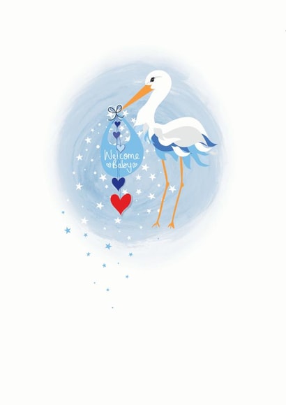 Welcome Baby Blue Stork Card created by Nicky Luck