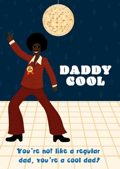 Daddy Cool disco dancing fathers day card created by Kamiya Chirodian