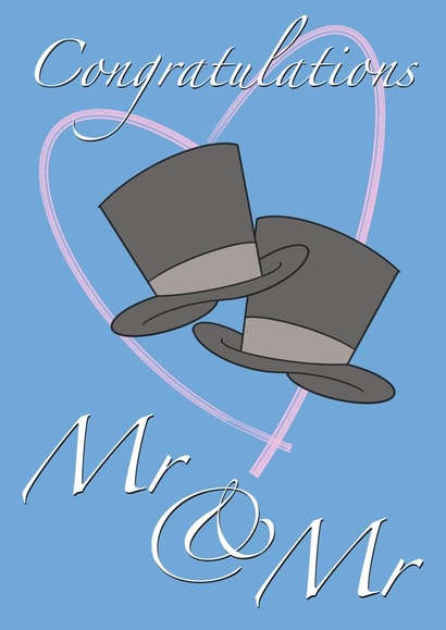 Congratulations Mr and Mr - Top Hat Wedding card created by StuArt