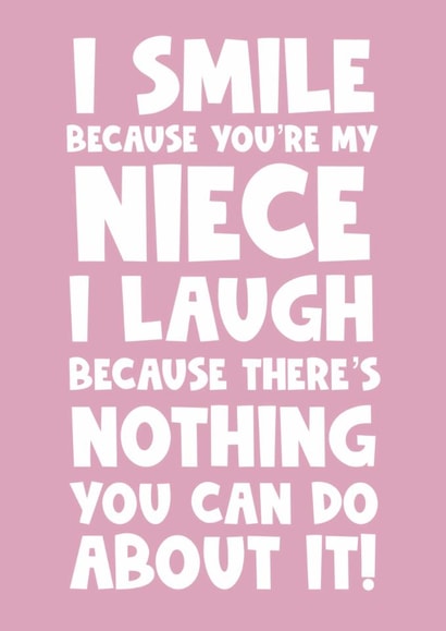 Funny happy birthday greeting card for your niece smile laugh created by Naomi Park