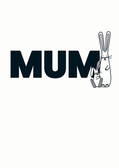 Mum cute bunny card created by Hoppy Bunnies