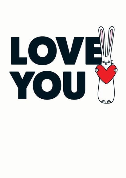 Love You bunny card created by Hoppy Bunnies