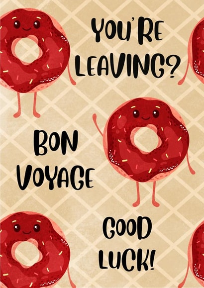 Doughnut colleague leaving card created by Paper Wishes Co