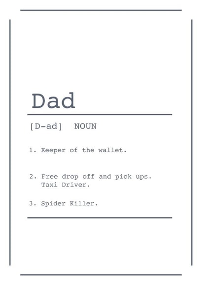 Father's Day Definition card created by ifandwhenprints