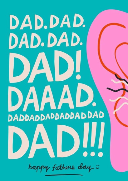 Selective Hearing Dad Fathers Day Card created by Aley Wild Illustration