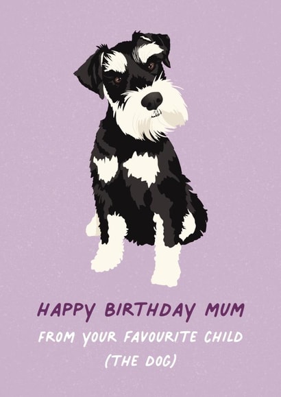 Happy Birthday Mum, From the dog  created by Amy V Packham Art
