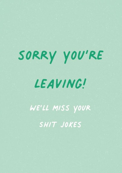 Shit Jokes, Leaving Card created by Amy V Packham Art