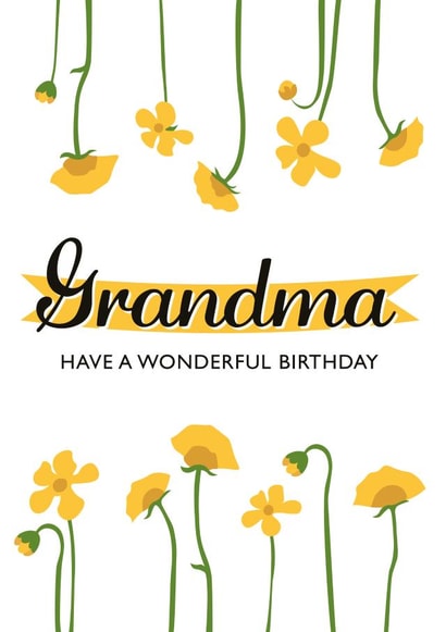 Classic Birthday Card - Buttercups - For Grandma created by Jasmine Coster - JazziCreates