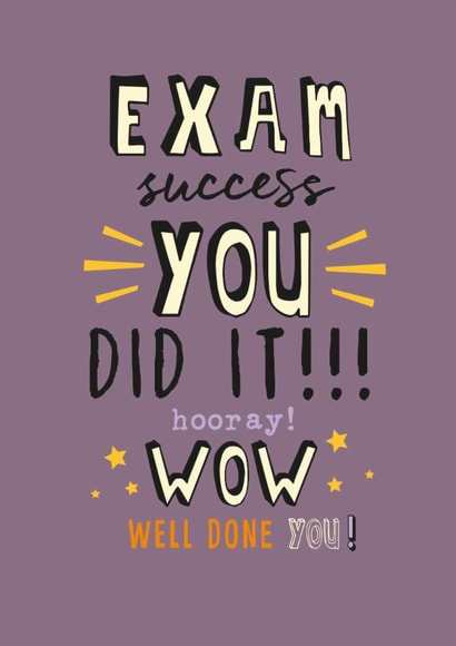 Exam success card created by Peony Rose Design