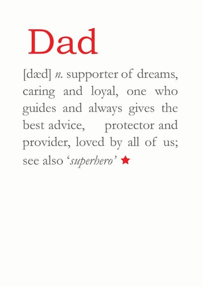 Dad Definition Father's day Card created by Bombus
