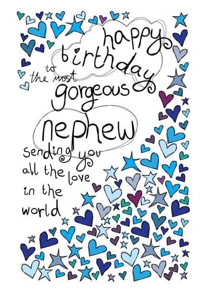 Happy Birthday Gorgeous Nephew - With Love - Birthday Card created by Paperlicious