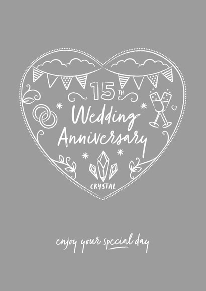 Classic Crystal Anniversary Card - 15 years - Enjoy Your Special Day created by Sharon Armstrong Creative