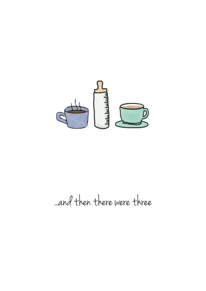 Then there were three, New Baby Card created by Little Lights Invites