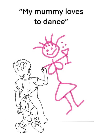 Dancing mummy birthday/ Mother’s Day card created by Victoria Gordon