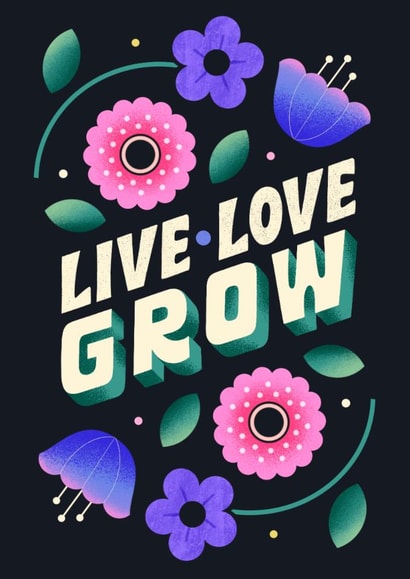 Encouragement card - Live, Love, Grow created by Sonia Yim