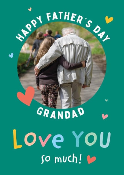 Cute Father's Day Photo Card - For Grandad - Happy Father's Day Grandad Love You So Much created by Macie Dot Doodles