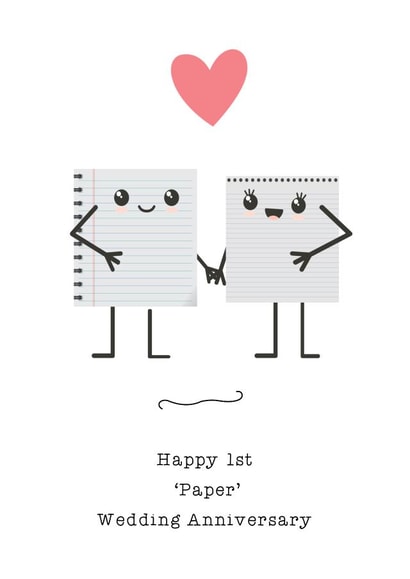 Cute Paper Pun Anniversary Card - Happy 1st Paper Wedding Anniversary created by Carly's Crafts