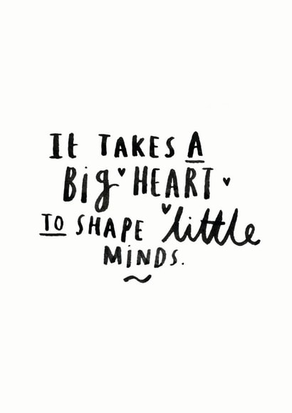 Big Heart, Little Minds Thank You Teacher Card created by Ellie Ellie