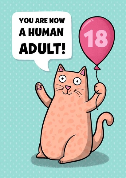 18th Birthday - Human Adult Card created by Drawn to Cats