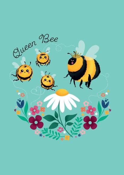 Queen Bee Birthday Card 1001 created by Suzanne Brearley Design