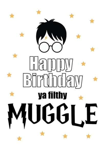 Harry Potter Muggle Birthday Card created by Kristify Creative