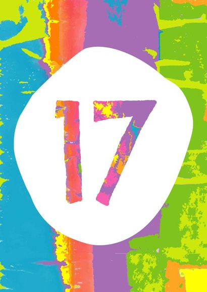 Colourful 17th Birthday Card created by size3art