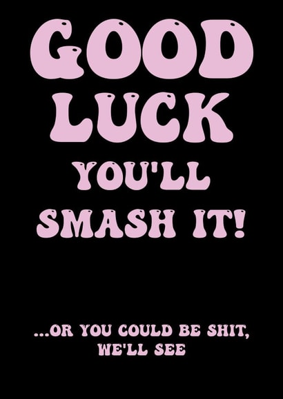 Good Luck joke card created by Marshmallowy Designs 