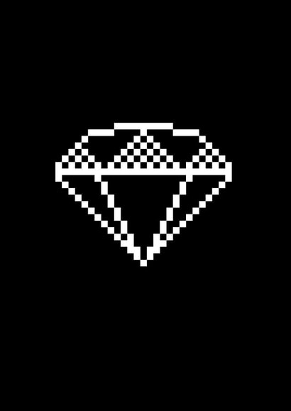 Engagement or wedding pixel art card created by Ben Vessey