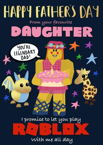 Happy Roblox Day fathers day card created by NICHOLA COWDERY ILLUSTRATIONS