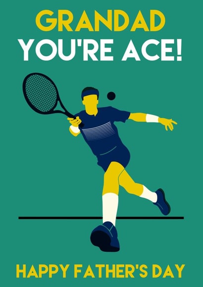 ‘Grandad you’re ace!’ Tennis themed Father’s Day card for grandad  created by Evezee