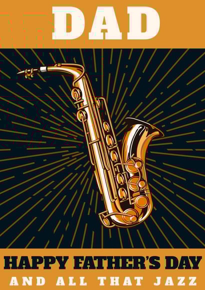 Funny Music & Jazz themed Father’s Day card for Dad created by Evezee