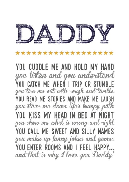 Poem for Daddy Card created by Joanna Miller