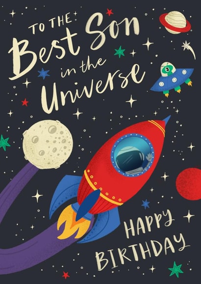 Son - Birthday - Best Son in The Universe - Cute created by Dalia Clark Design