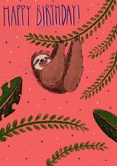 Relaxing Sloth Birthday Card created by Molliemadethis