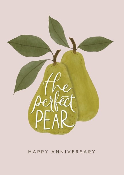 Pretty Pear Pun Anniversary Card - The Perfect Pear created by Gooseberry Moon