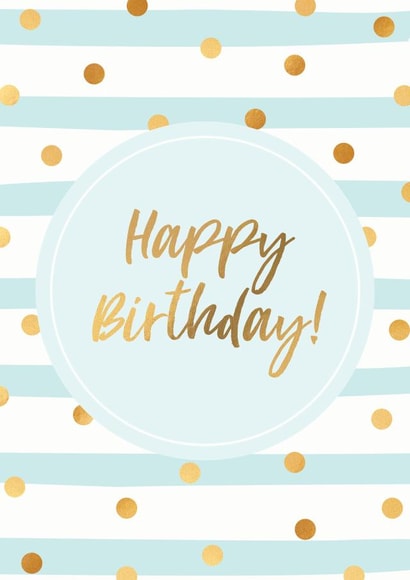 Blue and gold Birthday card created by Evie Garnett Designs