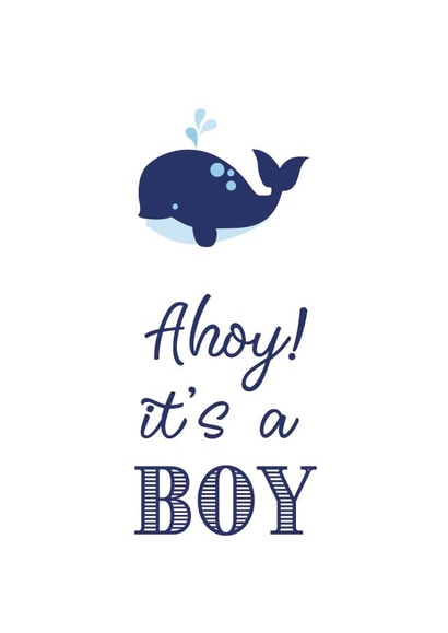 Ahoy it's a boy, new baby card created by Nutmeg Studio