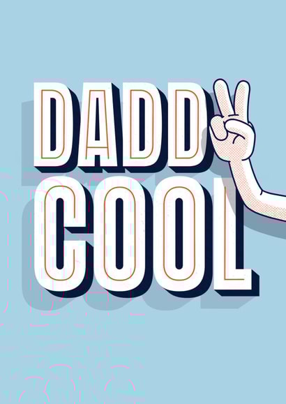 Daddy Cool | Retro illustration typography Father’s Day card created by Ellen Jane LDN