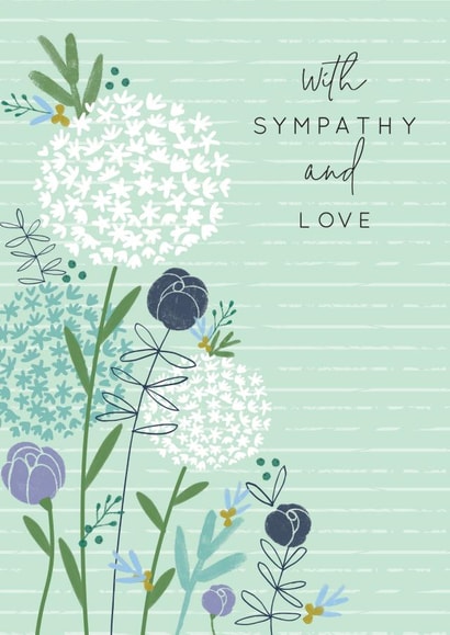 With Sympathy & Love Thinking of You Floral Greetings Card created by Laura Darrington Design Ltd.