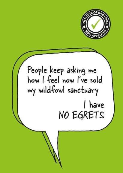 Corny dad-joke card created by Tess Cards