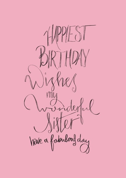 Classic Birthday Card - For Sister - Pink created by Naughty Nice