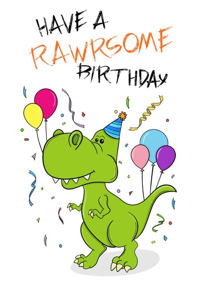 Rawrsome Dinosaur Birthday Card created by Shutter Studios
