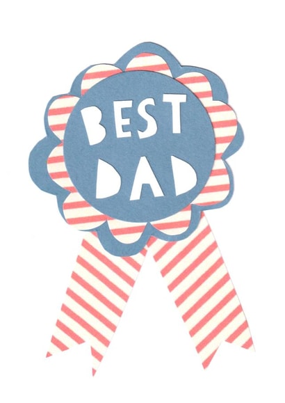 Best Dad Rosette Father's Day card created by Little Red Apple
