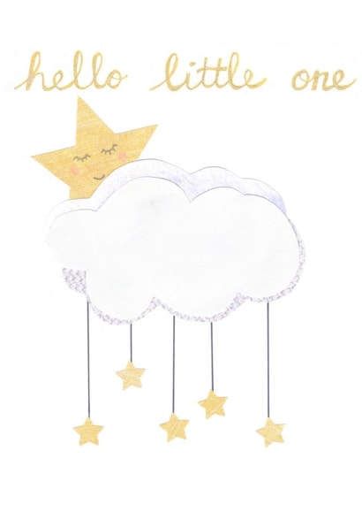 Hello little one new baby card created by Little Red Apple