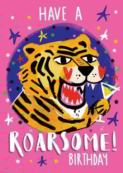 Have  A Roasome Birthday Tiger Card created by NICHOLA COWDERY ILLUSTRATIONS 