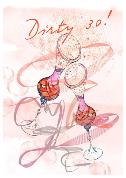 Prosecco 30th Birthday card created by Lena Zinovieva