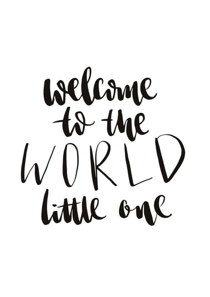 Welcome To The World Little One Hand Lettered Card created by Creative Feel Designs