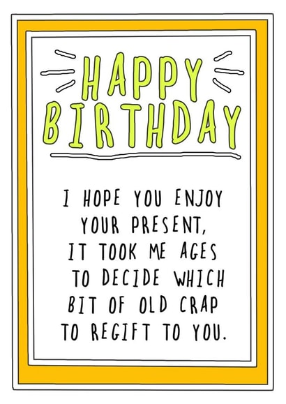 Present Regift Birthday card created by Go La La!