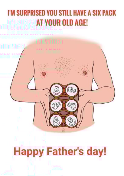Father's Day cheeky six pack card created by Mark-Lee Foster